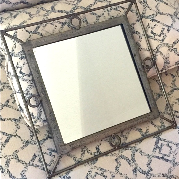 Brushed metal 14” accent mirror - Picture 1 of 3